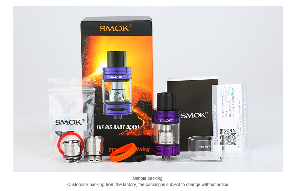 SMOK TFV8 Big Baby Beast Tank 5ml/2ml 7 THE BIG BABY BEAST Customary packing from the factory  the packing is subject to change without notice