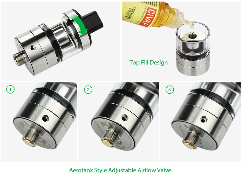 Kangertech Aerotank Plus Cartomizer 2ml Top Fill Design Aerotank Style Adiustable Airflow valve