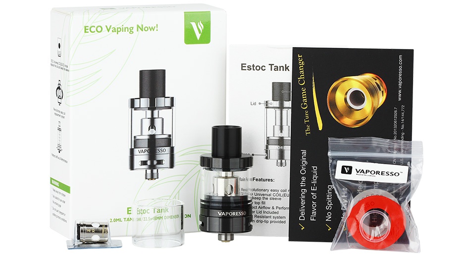 Vaporesso Estoc Tank With EUC Coil 2ml ECO Vaping Now  Estoc Ta E Etoc Tank OML TAN C dript