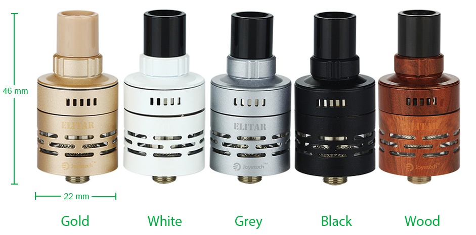 Joyetech Elitar Pipe Atomizer Kit 2ml 46 mm l   ELITAR Gold White Grey Black Wood