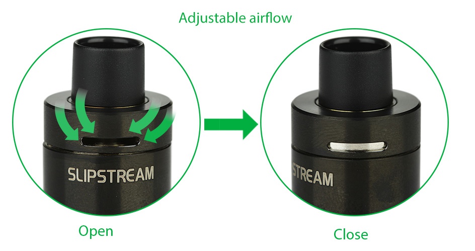 Innokin SlipStream Atomizer 2ml Adjustable airflow SLIPSTREAM STREAM Open Close
