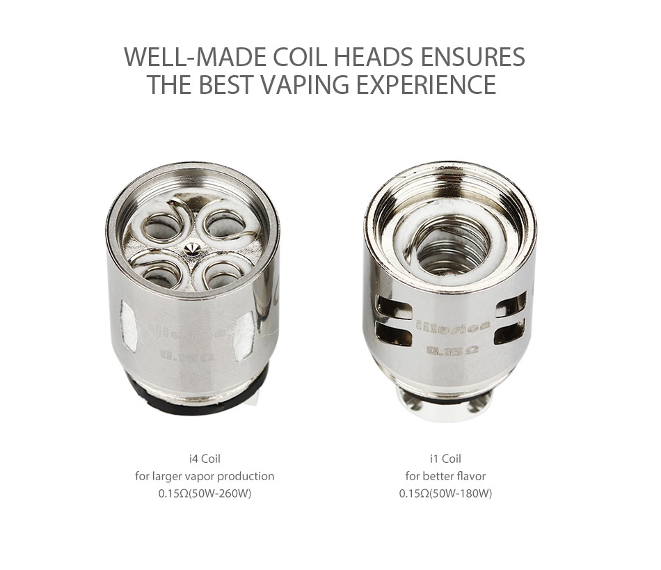 GeekVape Illusion Subohm Tank 4.5ml WELL MADE COIL HEADS ENSURES THE BEST VAPING EXPERIENCE m 8P for larger vapor production for better flavor 0 159 50W 260 0 159 50W 180W