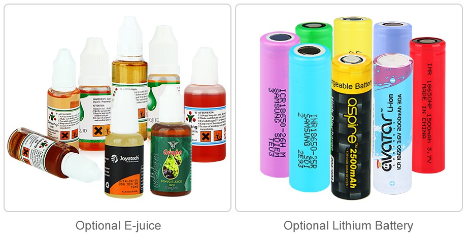 VapeOnly Guevara Subohm Atomizer 2.5ml sable batte x x  9   Optional E juice Optional Lithium Battery