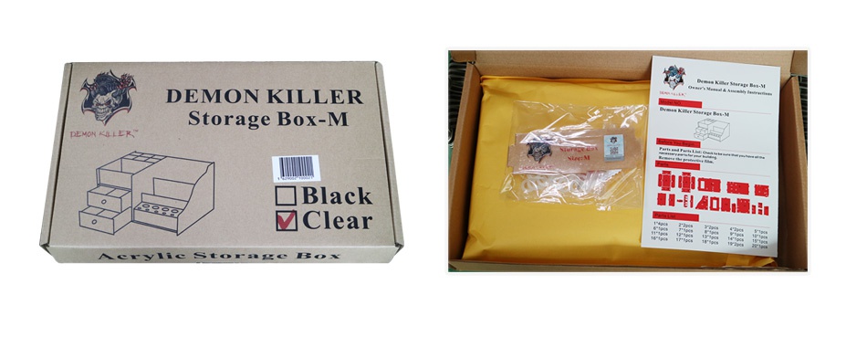 Demon Killer Acrylic Storage Box Size M DEMON KILLER Storage Box M   Black    D  M Clear