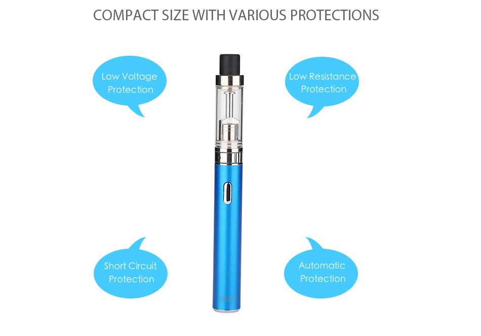 VapeOnly BEAM Starter Kit 650mAh COMPACT SIZE WITH VARIOUS PROTECTIONS Low Voltage LOW Resistance Protection Protection Short circuit Automatic Protection Protection