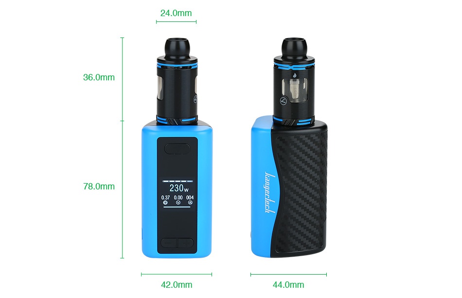 Kangertech IKEN 230W TC Kit 5100mAh 24 0mm 360mm 78 0mm 42 0mm 44 0mm