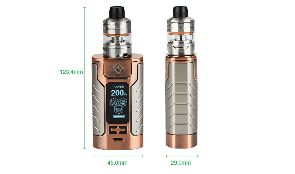 WISMEC SINUOUS FJ200 with Divider TC Kit 4600mAh 123 4mm POWER 200 450mm 29 0r