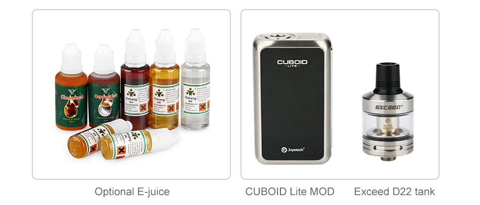 Joyetech CUBOID Lite 80W with Exceed D22 TC Kit 3000mAh   EXCEED lowth Optional E juice CUBOID Lite Mod Exceed D22 tank