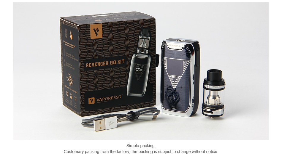 Vaporesso Revenger GO 220W with NRG TC Kit 5000mAh Customary packing from the factory  the packing
