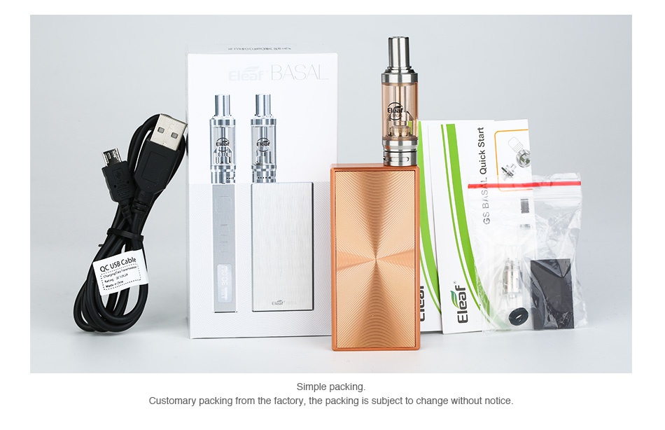 Eleaf BASAL with GS BASAL VV Kit 1500mAh Simple packing Customary packing from the factory  the packing is subject to change without notice