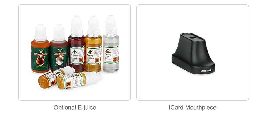 Eleaf iCard Starter Kit 650mAh    Optional E juice iCard Mouthpiece