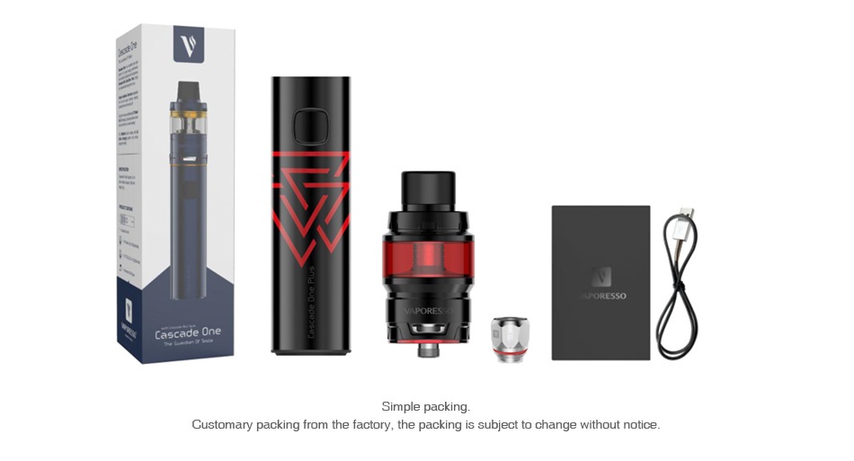 Vaporesso Cascade One Plus SE Starter Kit 3000mAh y Cascade Simple packing Customary packing from the factory  the packing is subject to change without notice