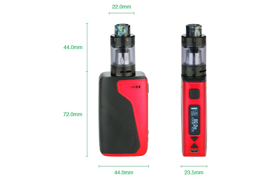 Avidvape Flag 80W TC Kit 2800mAh 22 0mm 44 0mm 72 0mm 23 5mm