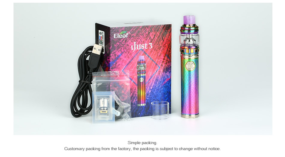 Eleaf iJust 3 Starter Kit 3000mAh   Customary packing from the factory  the packing is subject to change without notice
