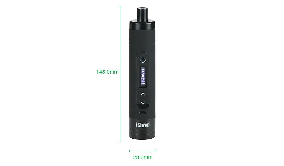 Yocan iShred Dry Herb Vaporizer 2600mAh 145 0m iShred 28 0mm