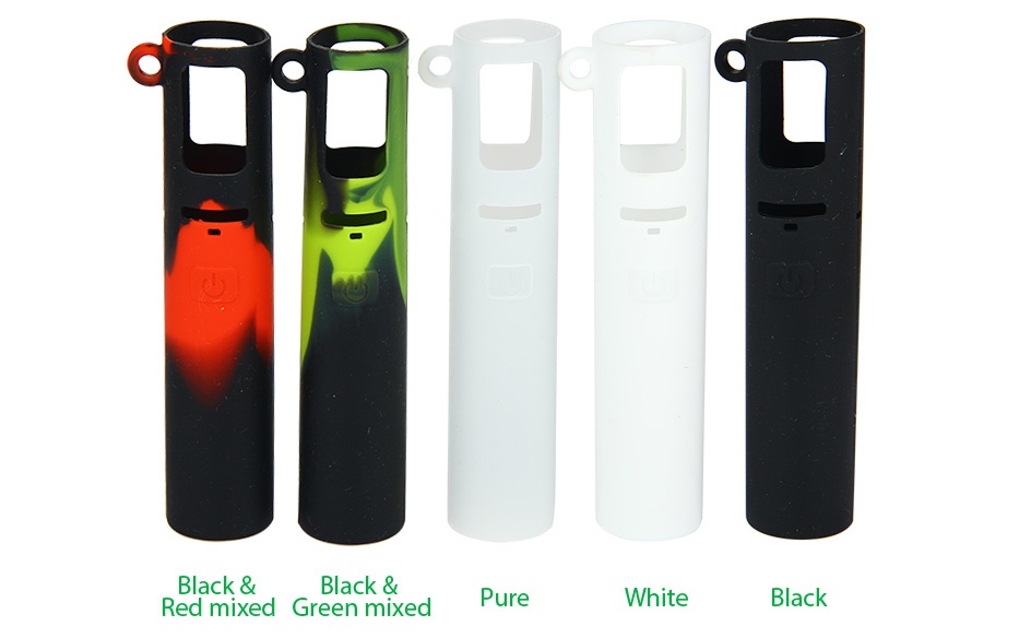Vapesoon Silicone Skin for Pico/iCare/iJust S/eGo AIO D22/RX300/Alien/G-PRIV Black Black Red mixed Green mixed d Pure White Black