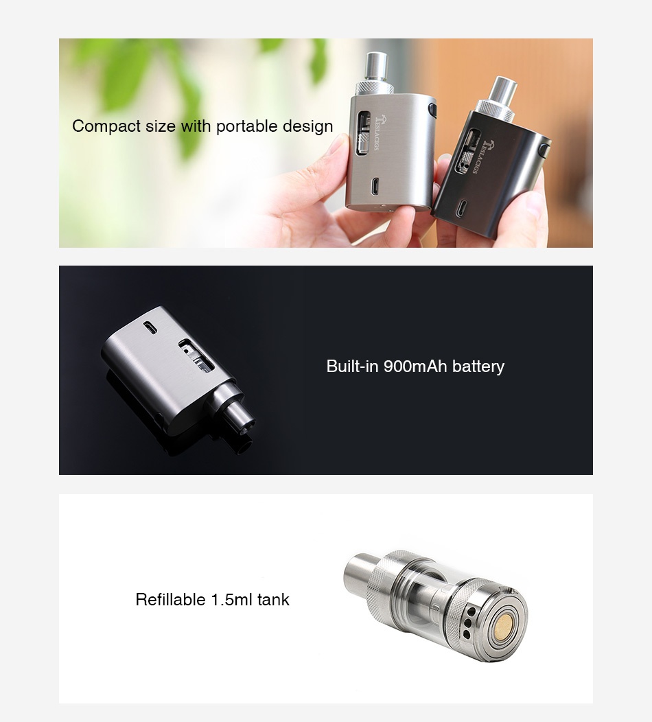 Tesla AT Starter Kit 900mAh Q Gun metal