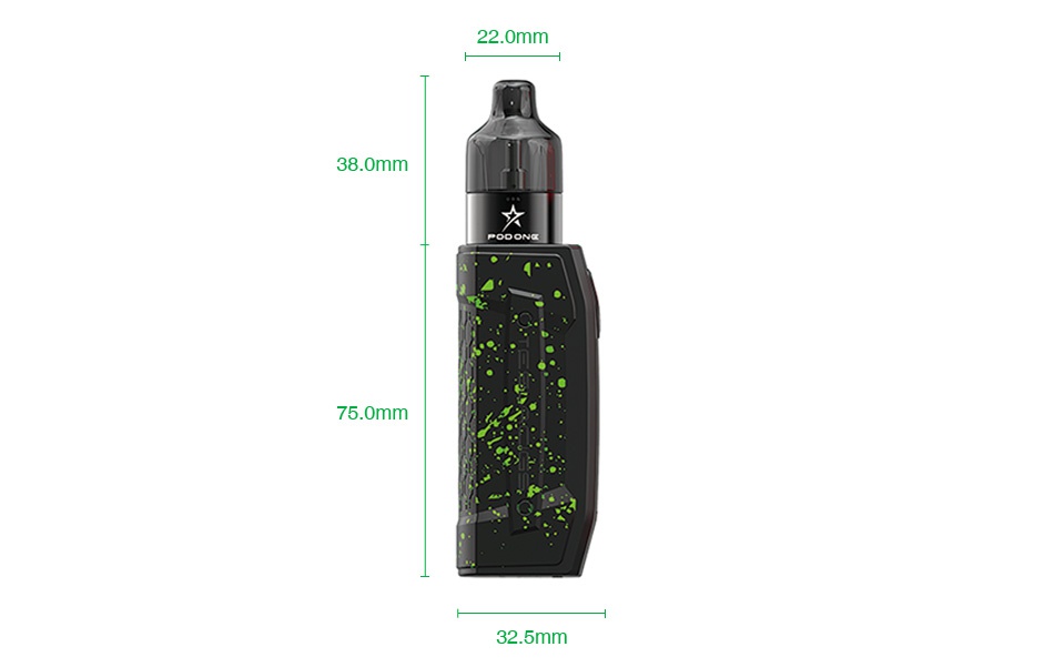 Tesla Falcons Starter Kit with Pod One Atomizer 2000mAh 22 0mm 38 0mm   75 0mm 32 5mm