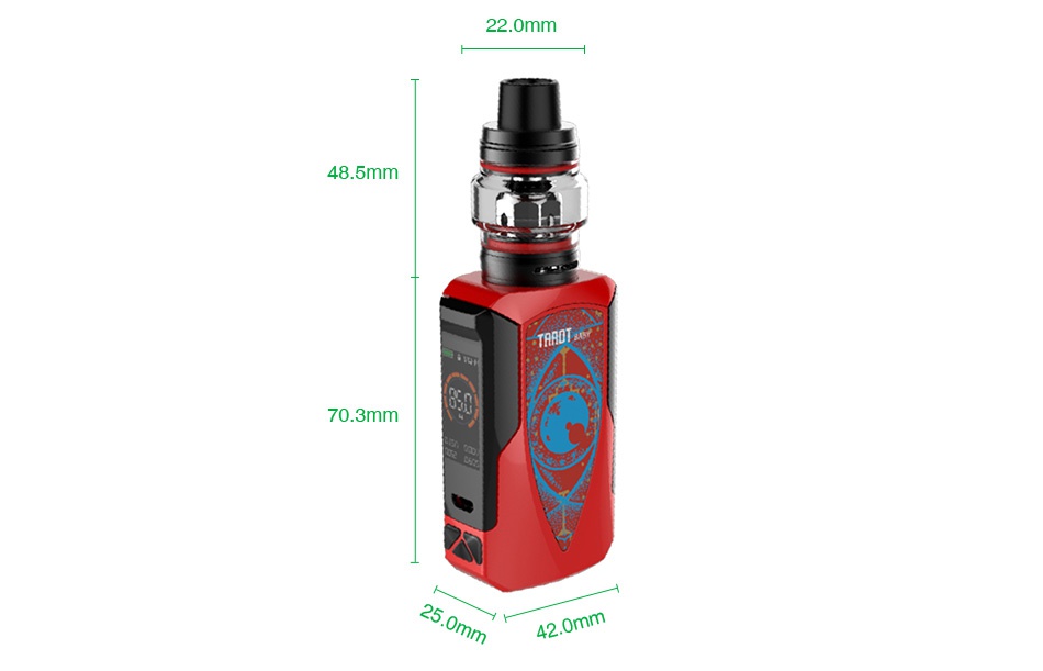 Vaporesso Tarot Baby 85W TC Kit with NRG SE 2500mAh 22 0mm 8 5mm 70 3mm 42