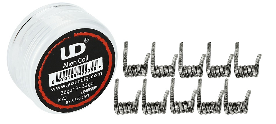 UD Alien Coil (KA1 26GAx3+32GA ID2.5x0.15ohm) 10pcs www yourcig