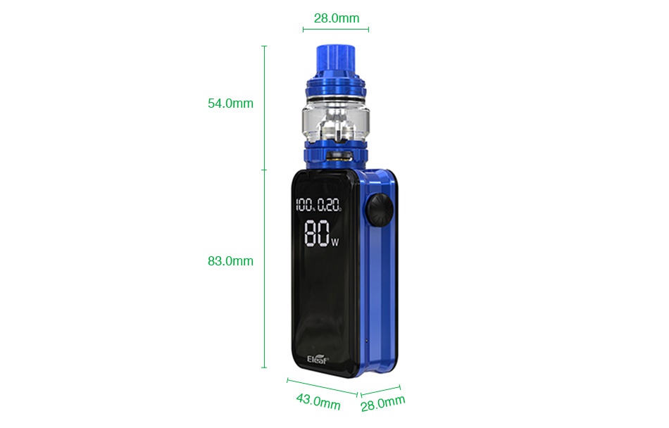 Eleaf iStick Nowos 80W VW Kit with ELLO Duro 4400mAh 28 0mm 54 0mm W 83 0mm 430mm280m