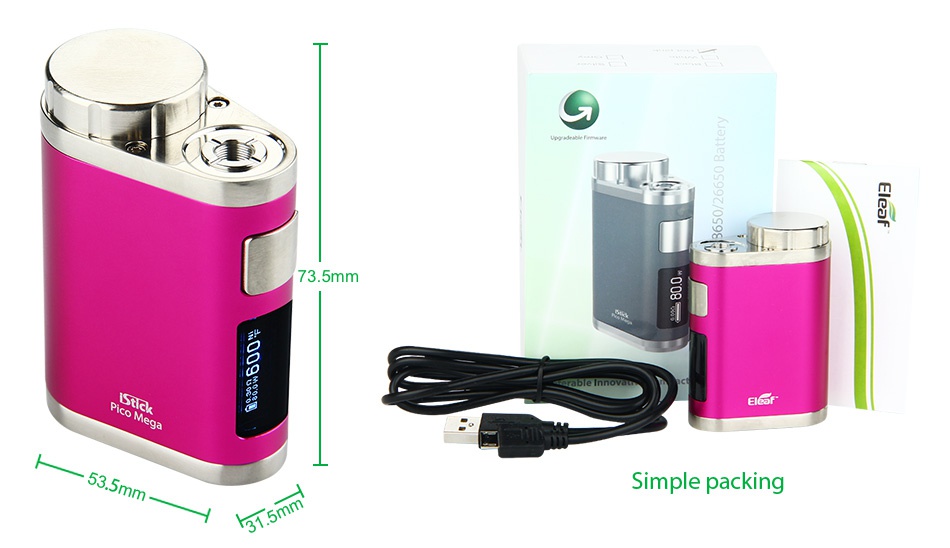 Eleaf iStick Pico Mega 80W TC MOD  G 73 5r Simple packi