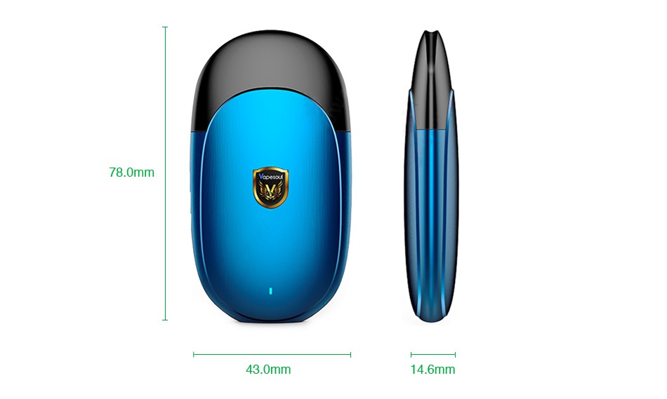 Vapesoul Arrival Pod Starter Kit 800mAh 78 0mm 43 0mm 14 6mm