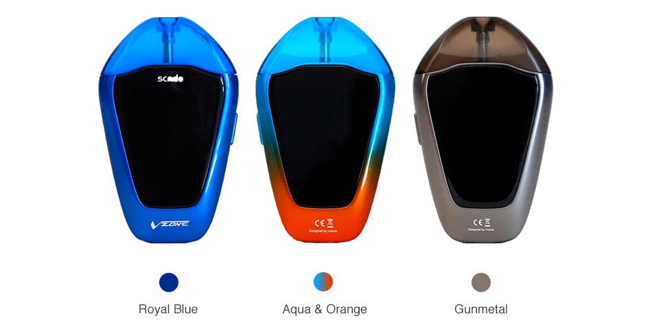 Vzone Scado Pod Starter Kit 500mAh    Roval Blue Aqua  Orange Gunmetal