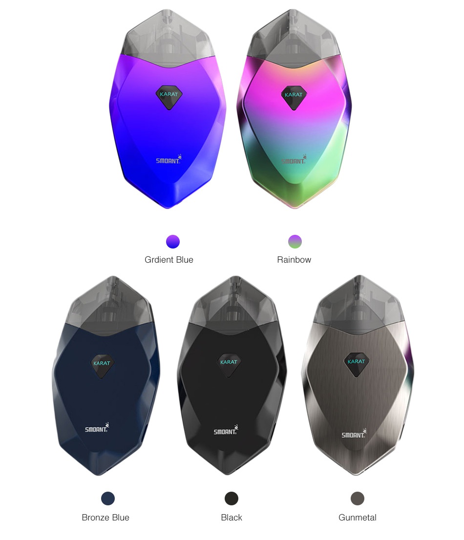 Smoant Karat Pod Starter Kit 370mAh  KARAT smANT Gradient blue Rainbow KARAT KARAT SMOAN Smart  Bronze blu Black Gunmetal