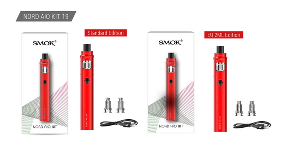 SMOK Nord 19 AIO Starter Kit 1300mAh NORD AIO KIT 19 Standard Edition EU 2ML Edition SMOK SMOK    A  NORD AIO KIT NORD RIO KIT