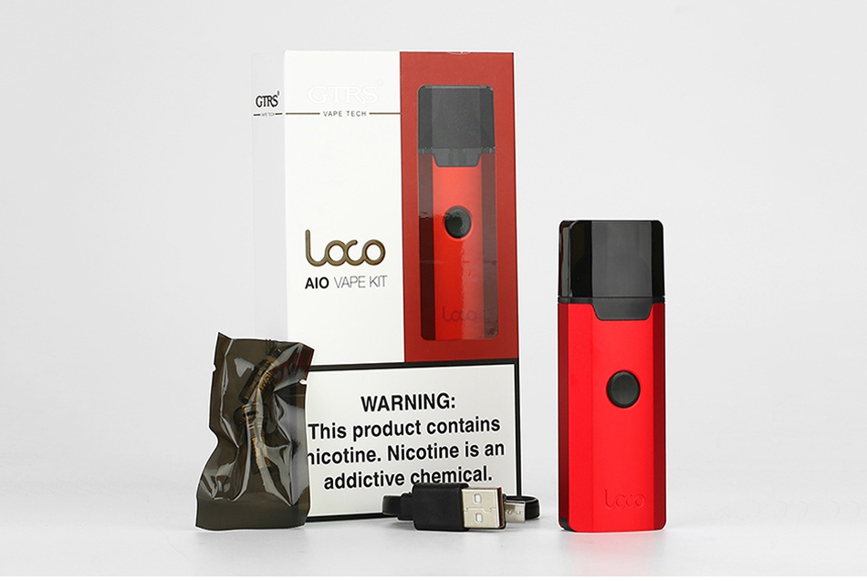 [With Warnings] GTRS LOCO AIO Starter Kit 1000mAh VAPE TECH lco AIO VAPE KI WARNING This product contains nicotine Nicotine is an addictive chemical