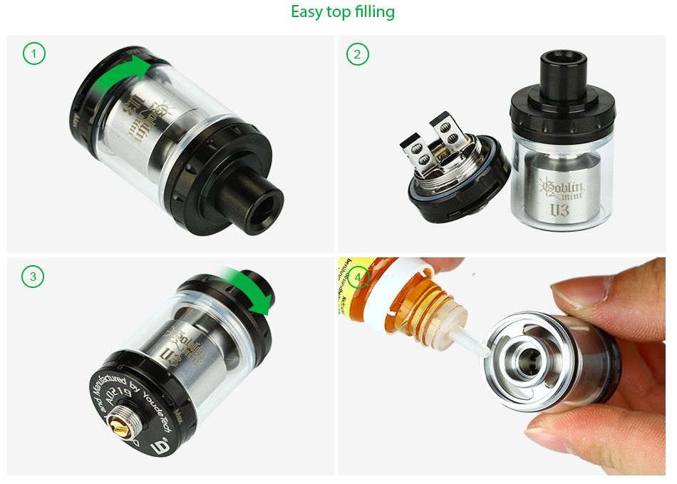 UD Goblin Mini V3 RTA Atomizer 2ml Easy top filling Roblin