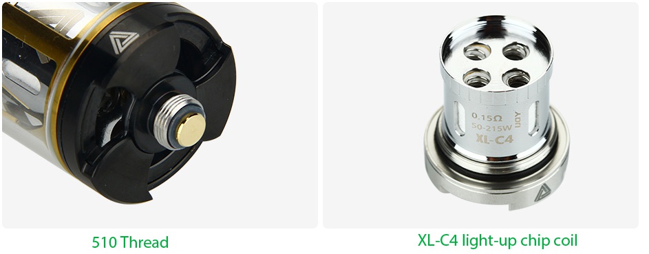 IJOY Limitless XL Tank/RTA 4ml 50 215v XL CA 510 Thread XL C4 light up chip coil
