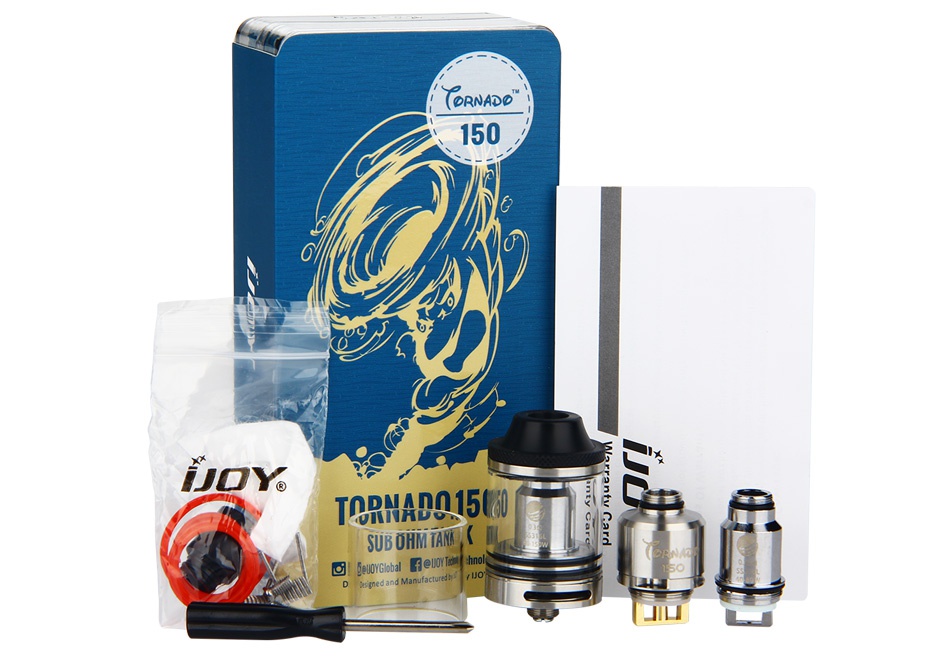 IJOY Tornado 150 Subohm/RTA Tank 4.2ml  RNAD  150 DYe TORNADA15 0 SUBORM TANK  a Bu0YGlobal fetor