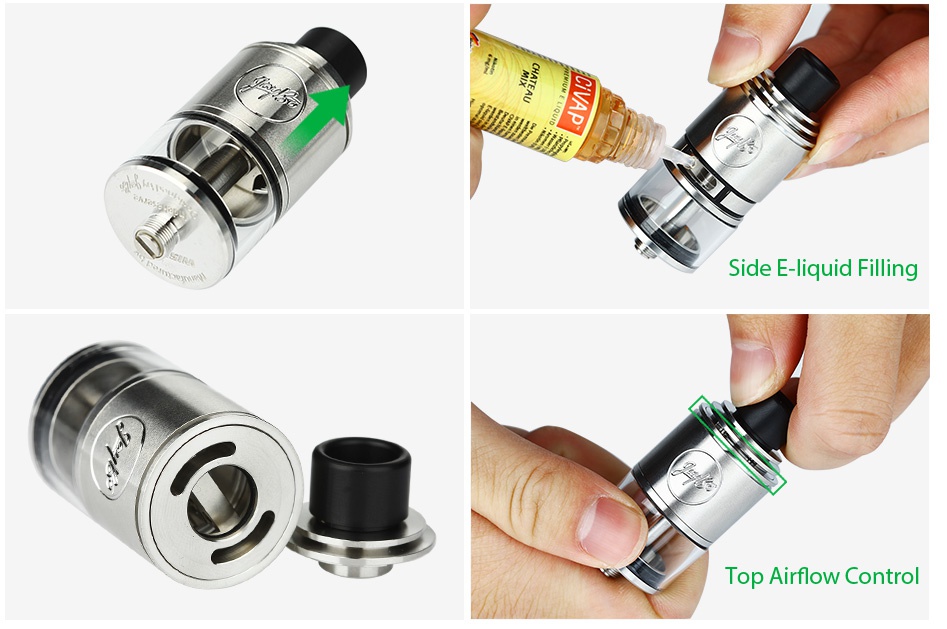 WISMEC IndeReserve RTA Atomizer 4.5ml Side E liquid Filling Top Airflow Control