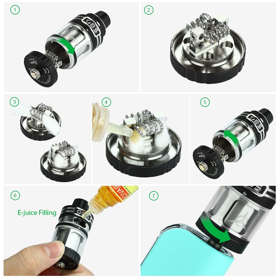 OBS Engine Mini RTA Tank 3.5ml E juice Filling