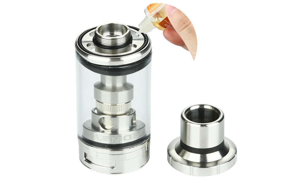 Eleaf Lemo 3 Atomizer With RTA Base 4ml Atomizer tube Atomizer head Atomizer base Mouthpiece Airflow control ring Atomizer head base Glass tube Air pipe Top cap