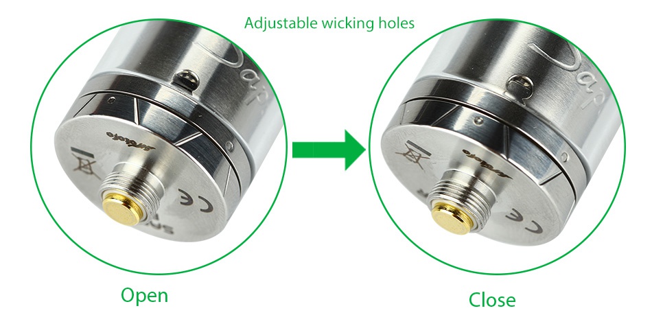 WOTOFO Sapor RTA Atomizer 2ml Adjustable wicking holes Open C ose