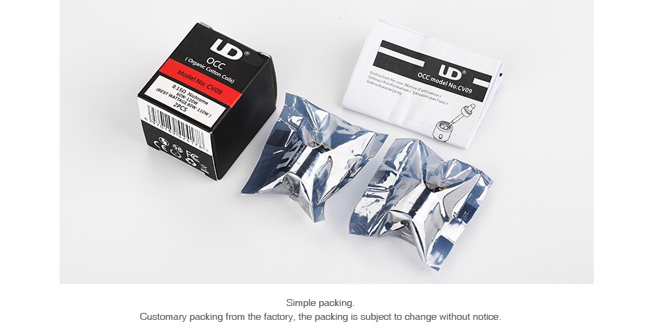 UD Zephyrus V3 Octuple Replacement Coil 2pcs Simple packing Customary packing from the factory the packing is subject to change without notice