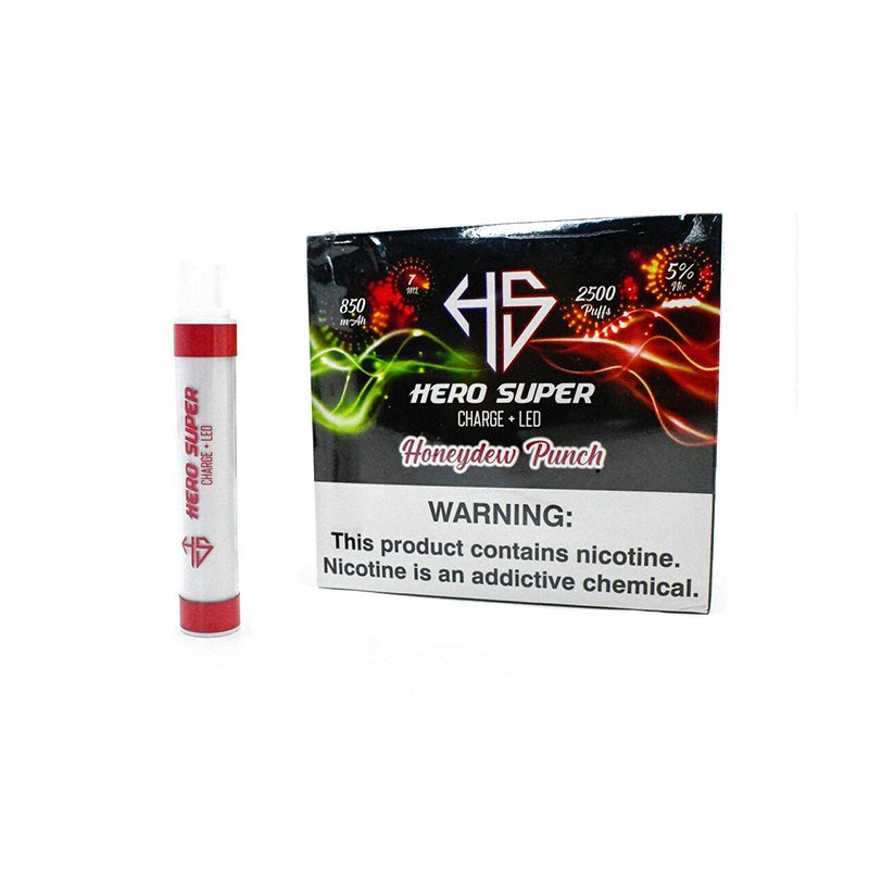 HERO Super LED Rechargable Disposable Vape Pen 2500 Puffs 0