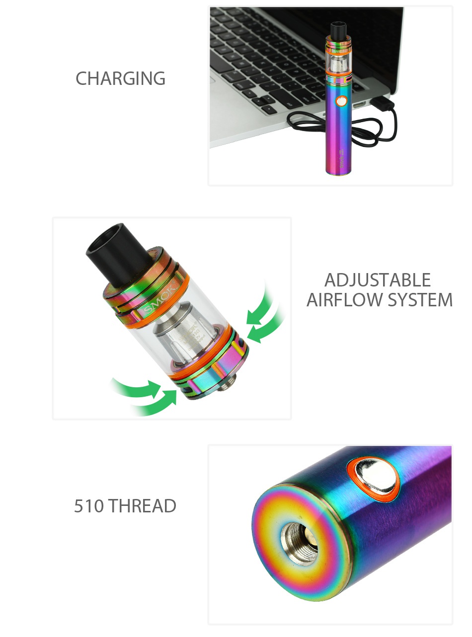 SMOK Stick V8 Baby Kit with TFV8 Baby 2000mAh     SMOK Rainbow Gold Black