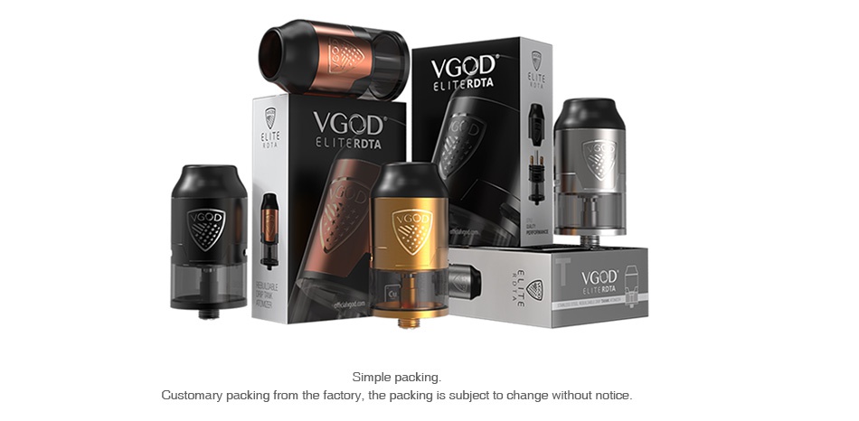 VGOD Elite RDTA 4ml VGOD 9VGOD GOD Customary packing from the factory  the packing is subject to change without notice