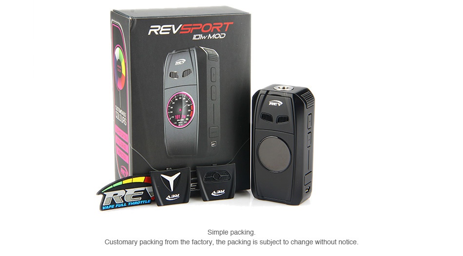 REV Sport 101W TC Box MOD 4200mAh v o 7  OMMOb Customary packing from the factory  the packing is subject to change without notice