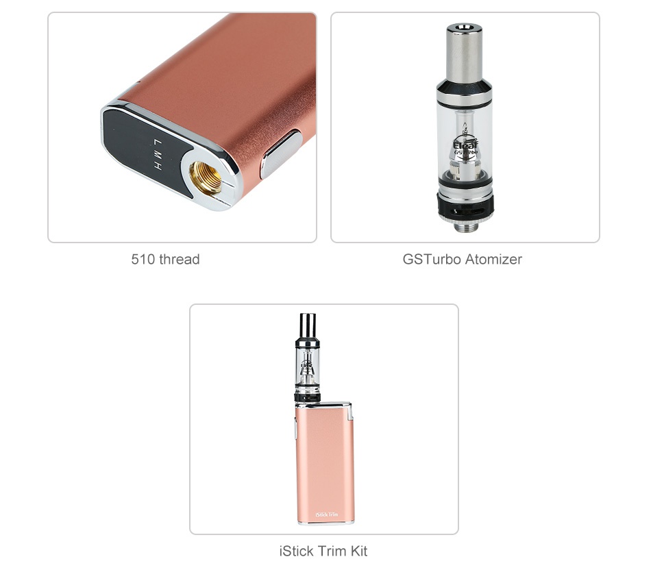 Eleaf iStick Trim Battery 1800mAh 510 thread GS Turbo Atomizer sTick Trim Kit