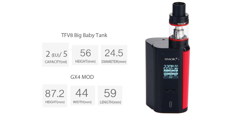 SMOK GX2/4 TC Kit with TFV8 Big Baby 2X MISSION FORM MOK SMOK 22  c  uple black blue black Red black green black gold black Silver black black Red 4X MISSION FORM 3505 Purple black Blue Black Red Black Green Black Gold Black Silver Black Black Red