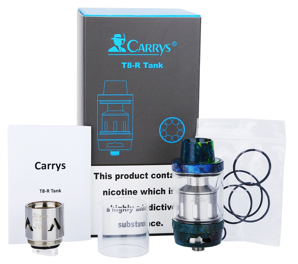 CARRYS T8-R Resin Tank 5ml CARRyS T8 R Tank Carrys This product conta T8 R Tank nicotine which i  i highly add dictive substanc Ice
