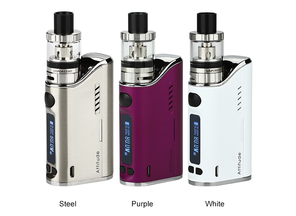 Vaporesso Attitude 80W EUC Kit Steel Purple White