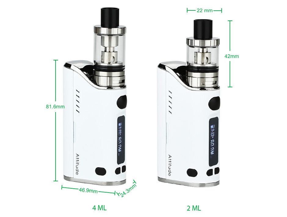 Vaporesso Attitude 80W EUC Kit 22 mm 42mm 81 6mm 469 4 ML 2 M