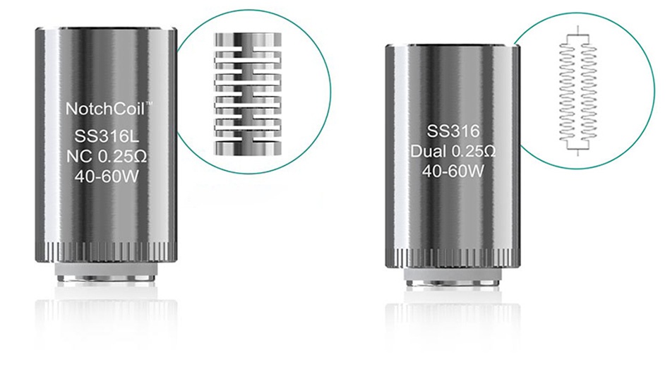 Eleaf LYCHE Atomizer Head 5pcs Notch Coil SS316L SS316 NC0 25 Dual 0  25Q 40 60W 40 60W