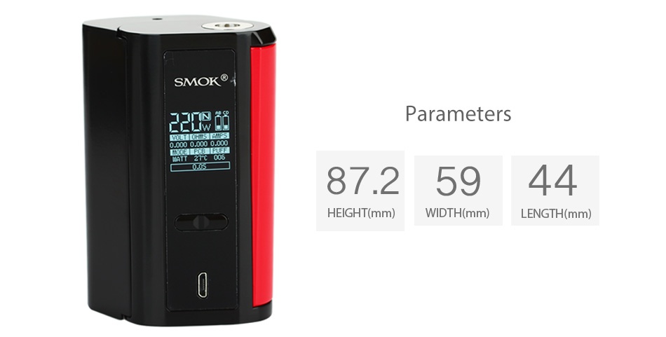 SMOK GX2/4 TC MOD SMOKE Parameters 87 25944 HEIGHT mm  WIDTH mm  LENGTH mm